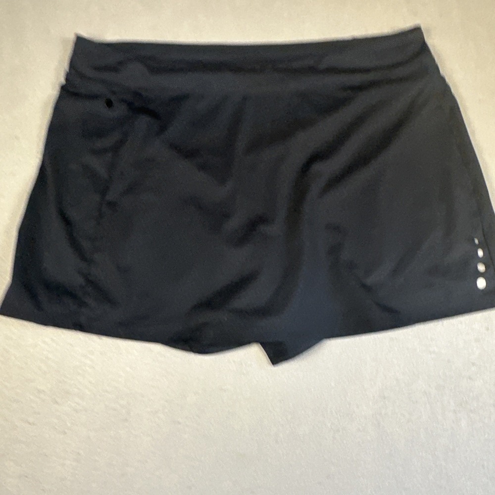 LL Bean Fitness Skort Black Womens XL Geometric Print Tennis Pickleball